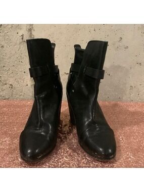 Rag & Bone Black Leather Kinsey Slip On Ankle Booties Size - Euro 40